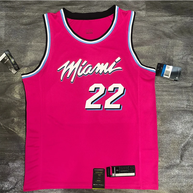 

2021 New Miami blue pink city Wade Heat Basketball Jersey High Quality Number 3 Jersey 13# Adebayor 22# Jim Butler, As picture