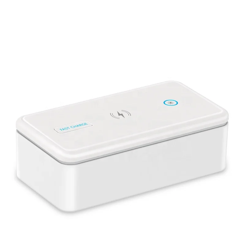 
factory hot sale LED UV sterilizer box with fast wireless charging 3 in 1 Phone Sterilization Box 