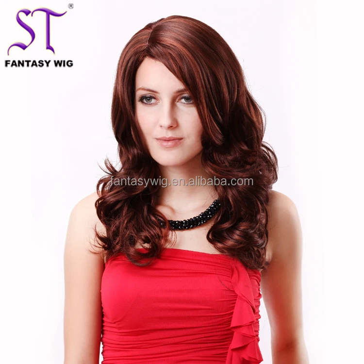

ST Company Wholesale Cheap Fashion heat resistant Female Beauty Curly Synthetic Custom Wig