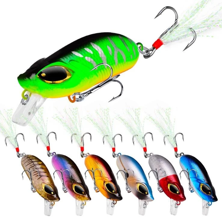 

SNEDA Factory Wholesale Minnow Lure Lifelike Plastic Floating Bait 5.5CM 8.26G Fishing Lures, 7 colors