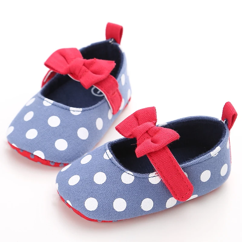 

Hot selling Canvas Bowknot 0-2 years Dress baby girl shoes