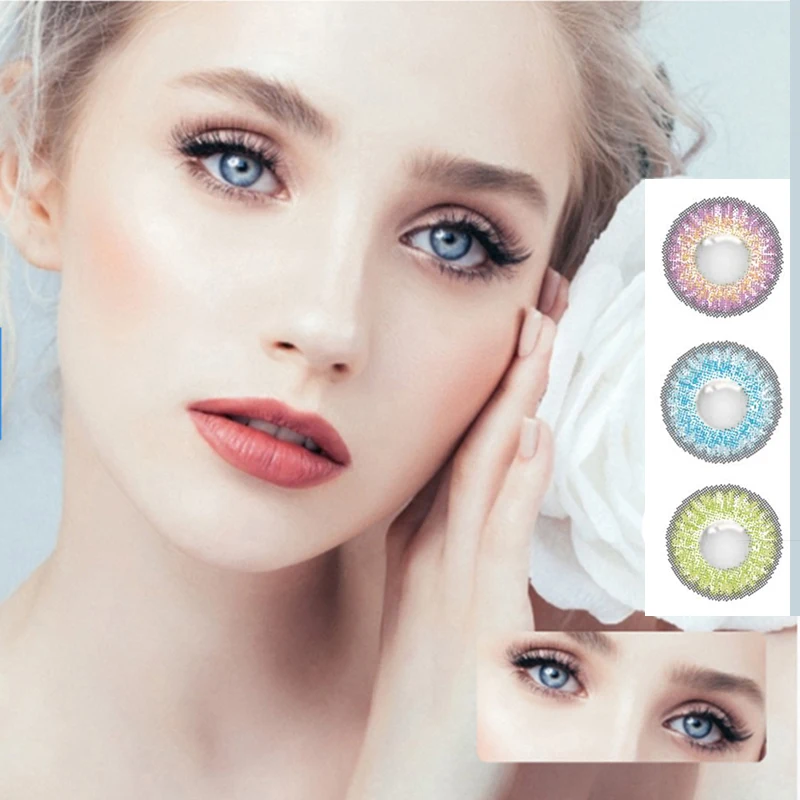 

2021Wholesale Lady Natural Three Color Contact Lens Eye Contacts Factory Colorful Contact Lenses For Women 2021, 3 colors