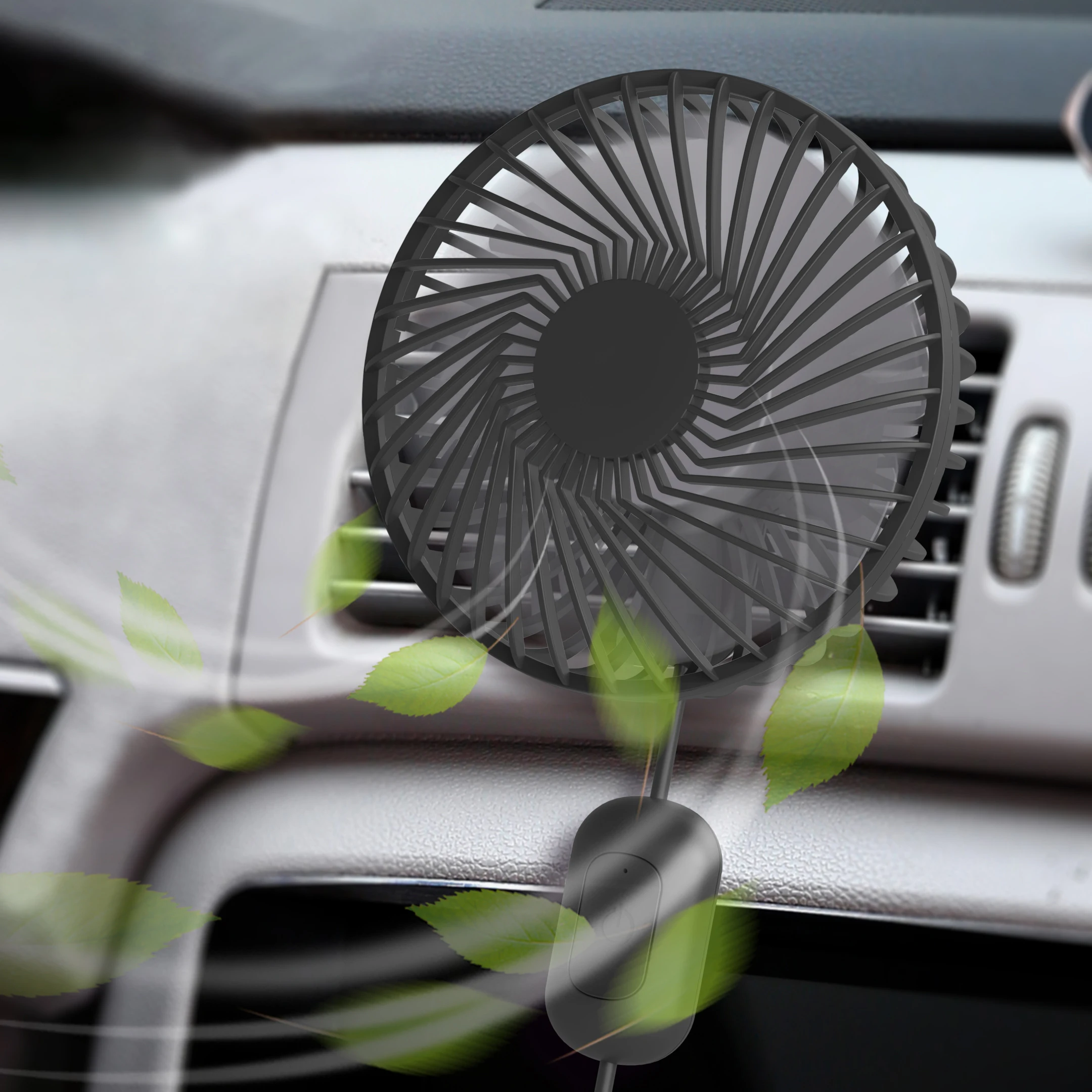 
DC5V USB Car Fan Portable Car Cooling Fan with Clip for Dashboard Car Interior 