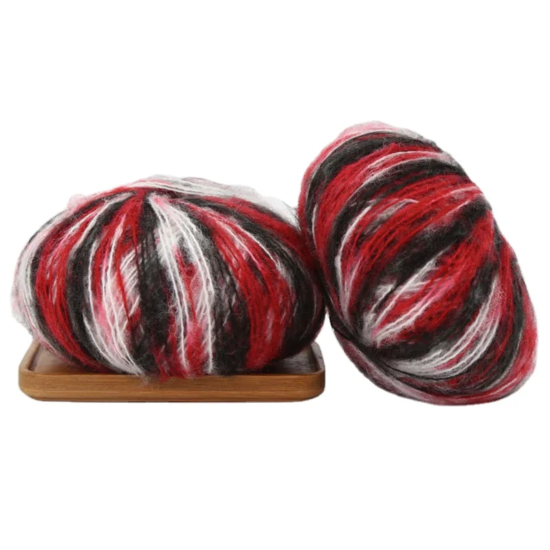 
Wholesale mixed color Fancy Mahair wool blend Acrylic yarn Hand knitting yarn 