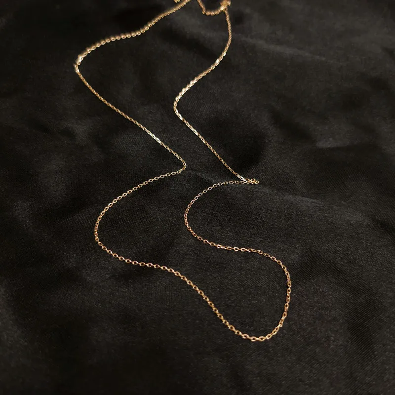 

18K Real Yellow Rose White Gold Cable Link Solid Gold Au750 Gold Chain Necklace Jewelry