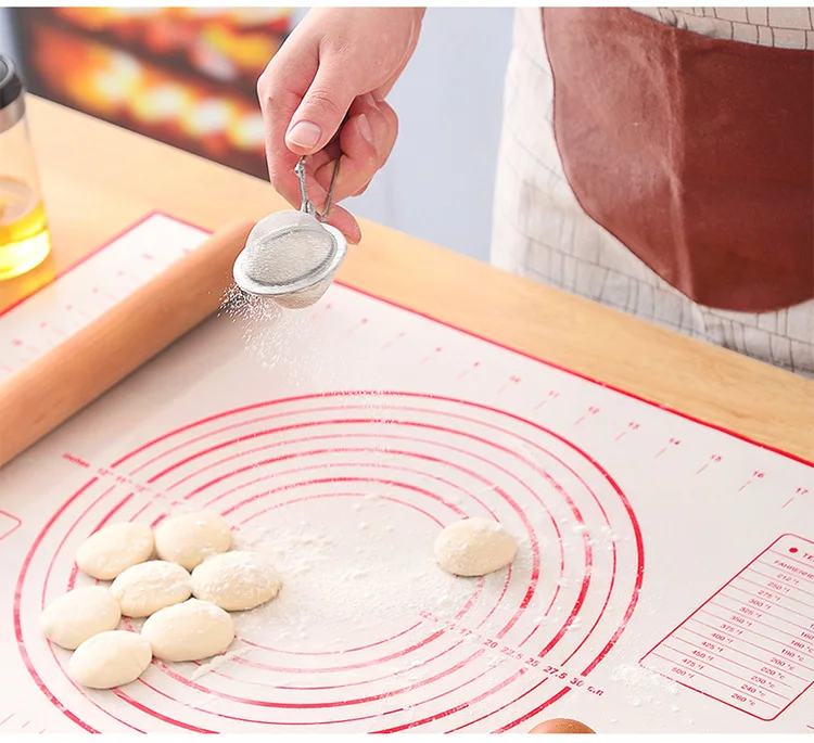 
Custom Multipurpose Countertop Protector Bakeware Non Stick Sheet Silicone Pastry Rolling Pin Baking Mat For Rolling Dough 