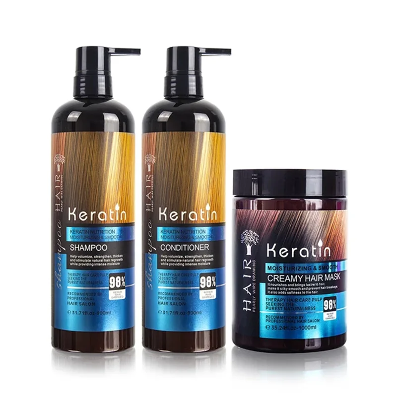 

New Arrival Natural Keratin Protein Repair keratin treatment hair shampoo and conditioner set, Milk white