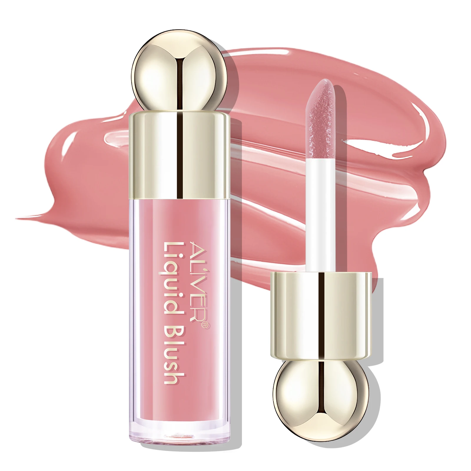

Custom Vegan Cream Blusher Private Label Lip Eye Cheek Tint Makeup Maquillaje Pink Waterproof Liquid Blush