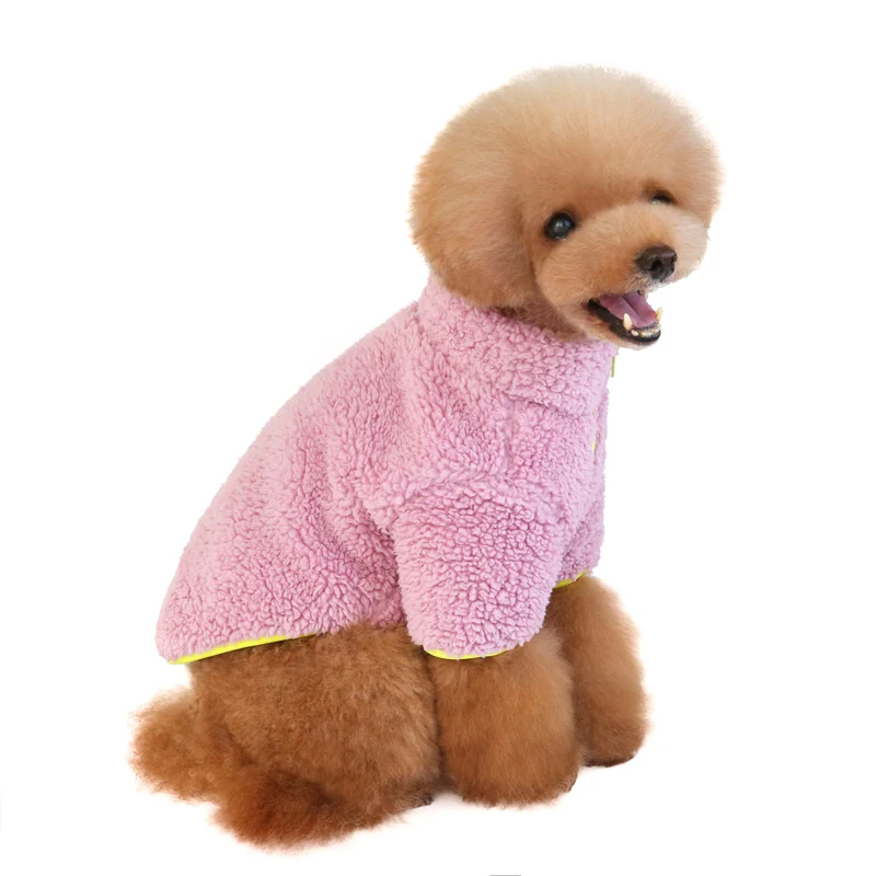 OEM Customized Pet Clothes Dog Jacket Soft Fleece Dog Sweater Fashion Zipper Pet Coats Dogs Clothing For Winter