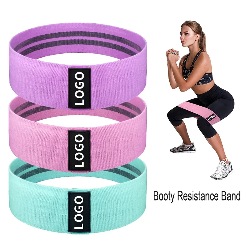 

Custom Logo Printed Yoga Gym Exercise fitness for Legs Glutes Booty Hip Fabric Resistance Bands, Green,pink,purple,black,grey