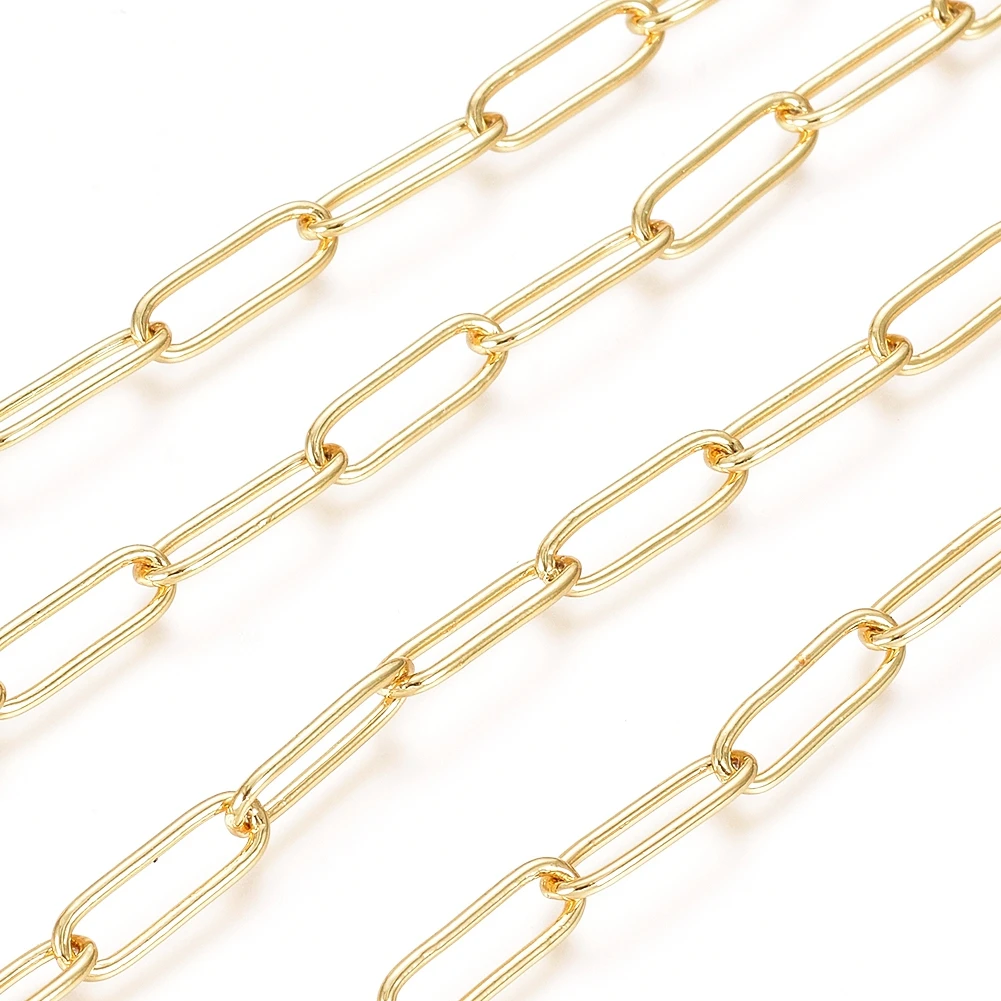 

PandaHall Long-Lasting Golden Plated Brass Cable Paperclip Chains