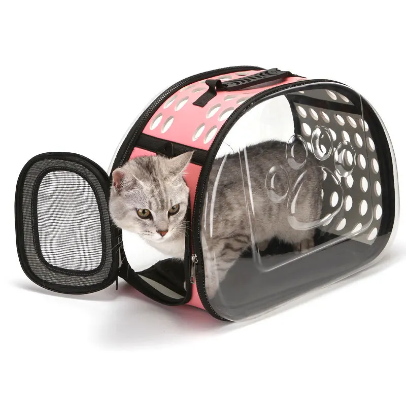 

Breathable Pet Bag Carrier Capsule Portable Cat Dog Transparent Carry Bag, Black,grey,pink,blue
