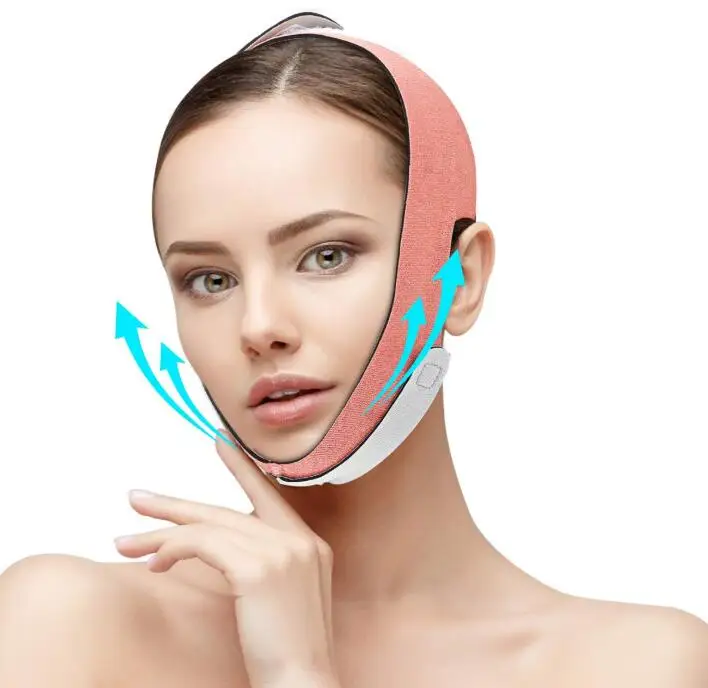 

2021 Face Lift Tool Bandage V Shape Facial Slim Belt Reduce Double Chin Mask Face Thinning Band, Light brown/pink purple