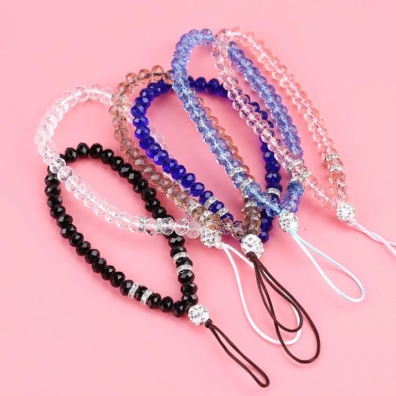 

Free Shipping Wrist Phone Hand Strap Sling Lanyard Pearl Hanging Portable Mobile Phone Case Rope Card Pack Rope