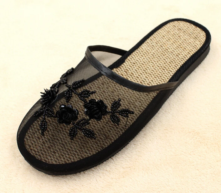 

Womens Chinese Mesh Slippers Slides Slip On Sandal House Shoe