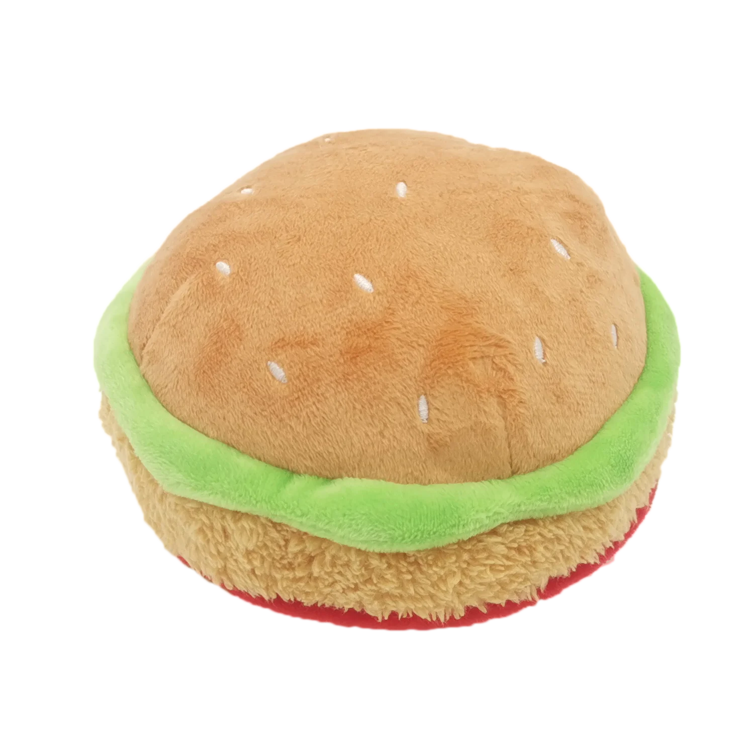 

Ready to ship Classic Fast Food Burger Squeaky Plush Dog Toy With A Squeaker Inside, Customized