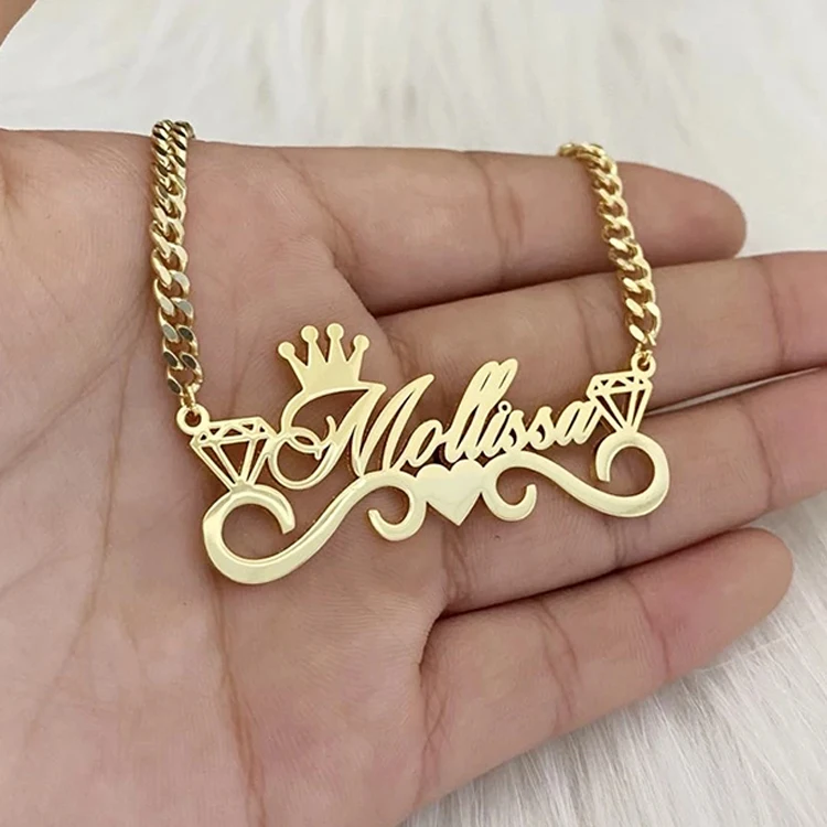 

Personalized Fashion Cuban Necklace Custom Name Alphabet Stainless Steel Necklace for Gift