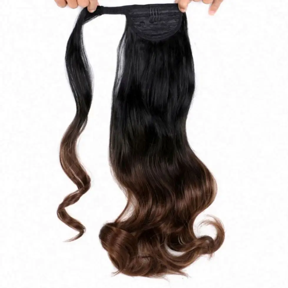 

MYZYR 18inch Long Clip in P Onytail Hair Extension Wrap Around P Onytail Synthetic Fake P Ony Tail Hairpiece for Women >=60%, Pink,black