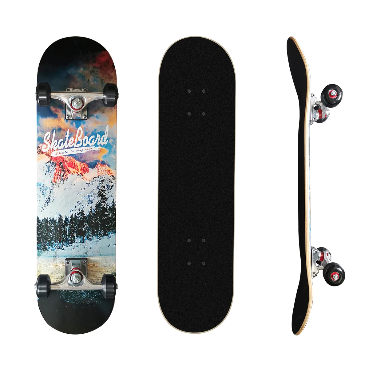 

31*8 inch double warped recessed board 7 layer maple skateboard deck snow mountain skateboard children and adult skate board