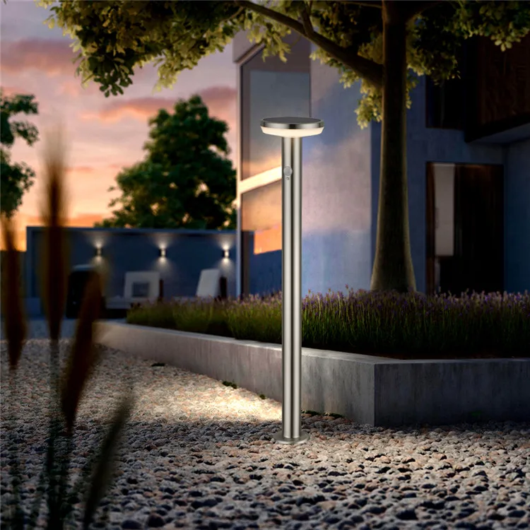 new arrival stainless steel ip44 waterproof outdoor garden super bright 600lm solar light pole