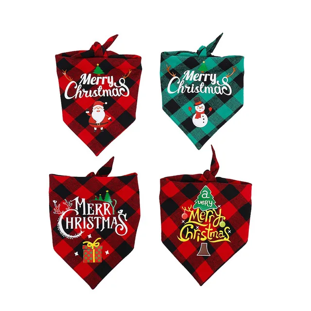 

Wholesale Custom printed triangle Christmas Dog Scarfs Pet Dog Bandana