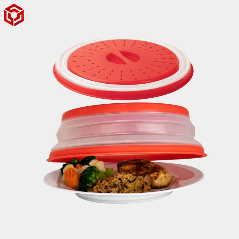

Vented Collapsible Microwave Food Cover With Easy Grip Handle, Dishwasher-Safe, BPA-Free Silicone & Plastic, 10.5" Round, Blue,green,red