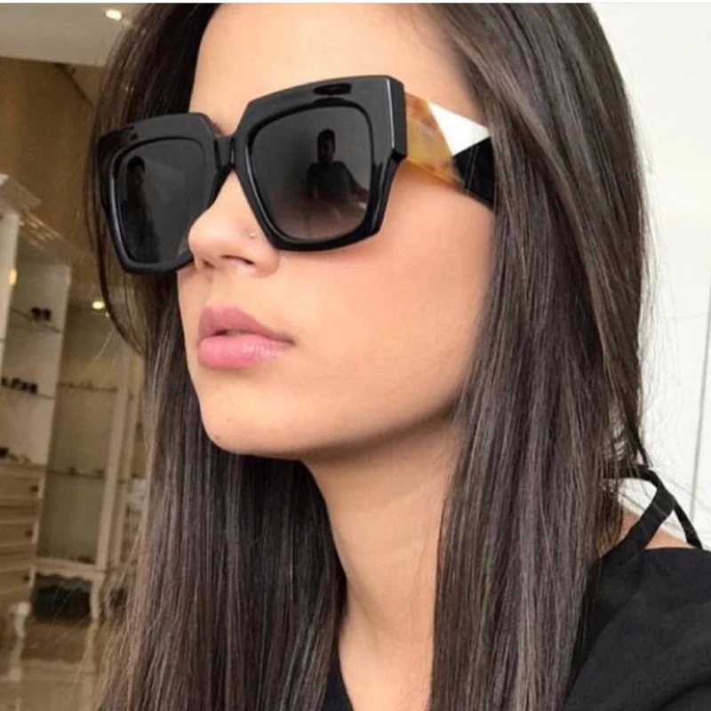 

Square Oversized Sunglasses Women Luxury Brand 2021 New Designer Gradient Sun Glasses Big Frame Vintage Eyewear UV400