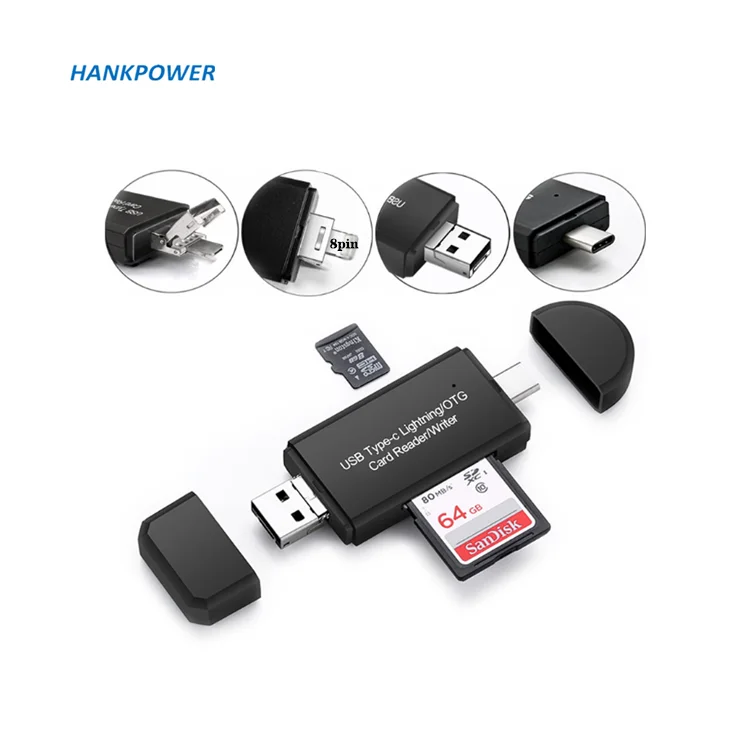 

Aluminium 4 in 1 TYPE-C micro USB HUB Adapter With Support SD Card and TF Card Reader For Mobile Phone, As picture,customize