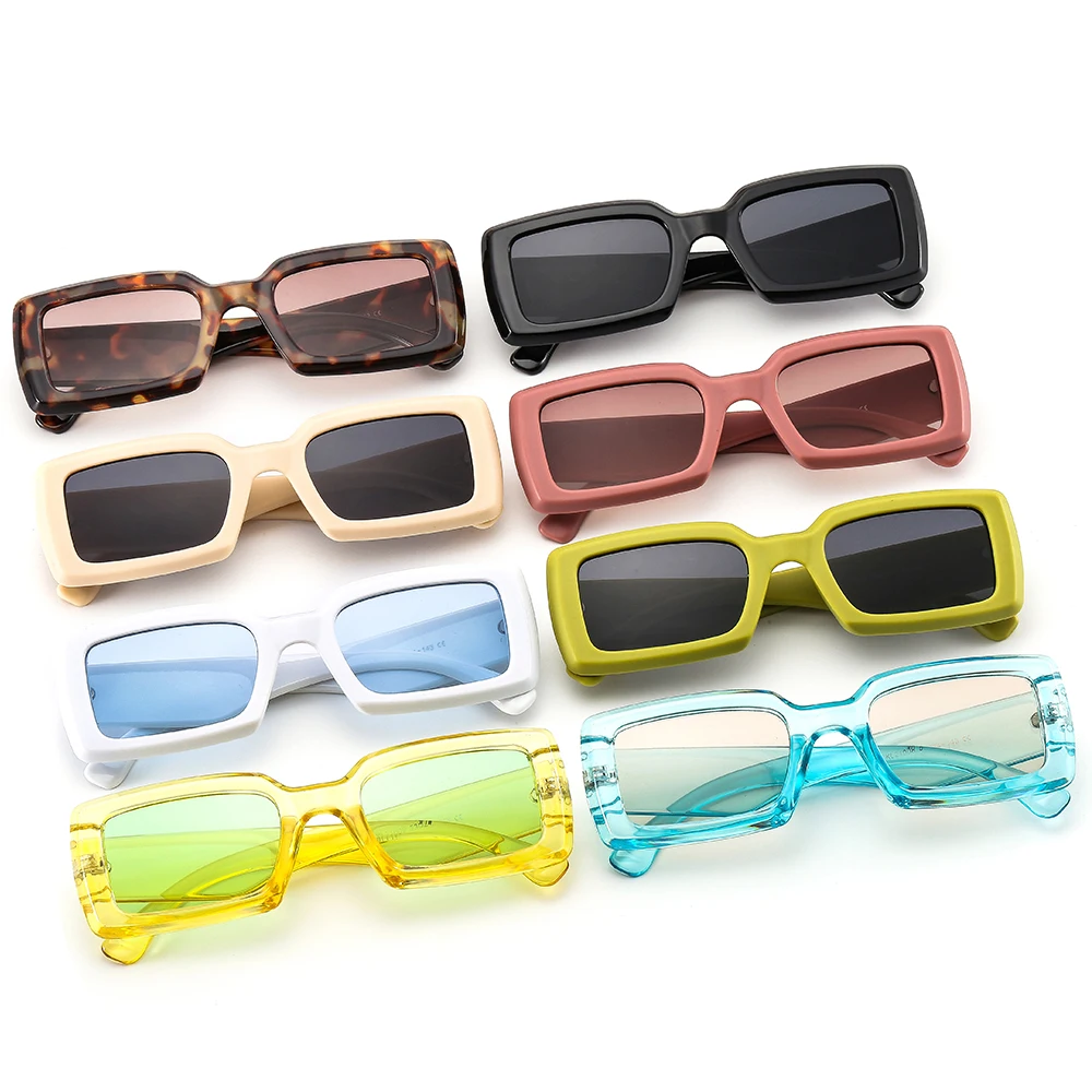 

Green Rectangular Women's Sunglasses Fashion Small Square Summer Style Female Sunglasses Trendy Vintage Clear Shades UV400