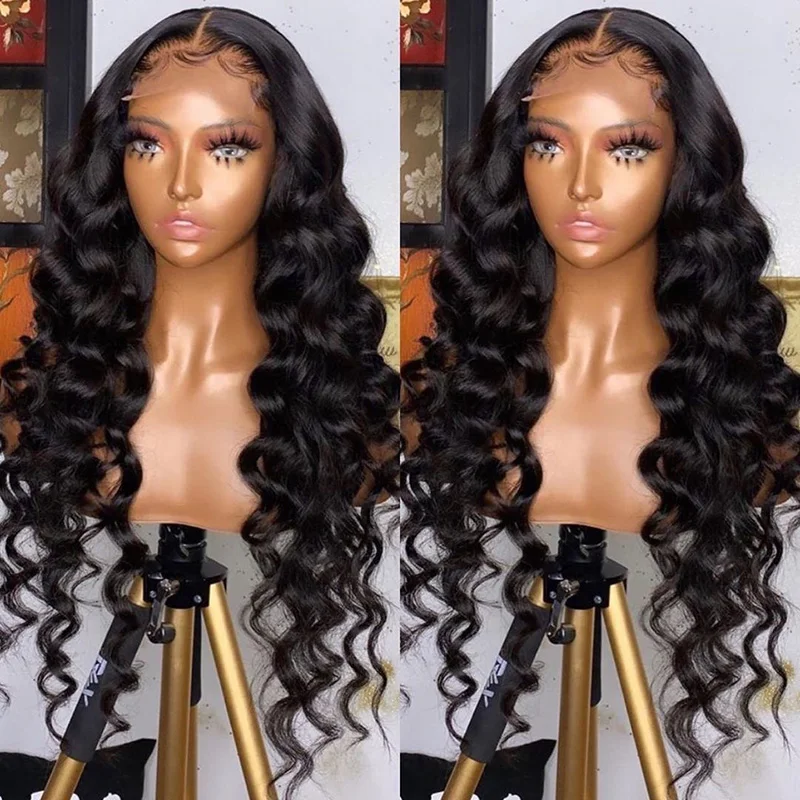 

13*4 150% 180% density Pre plucked Natural color Loose body wave Lace Front Wigs with human hair wig Ready To Ship frontal Wigs