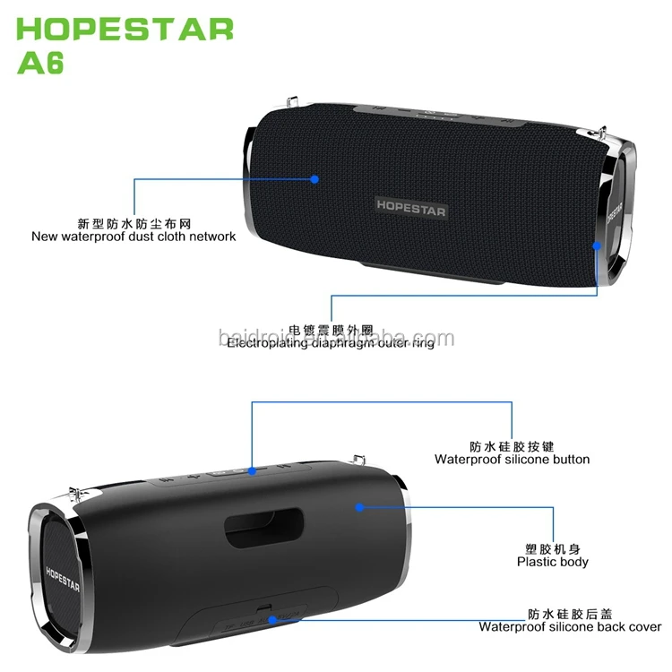 35W Waterproof Hopestar A6 Bluetooth Speaker Audio Speaker Audio Bass Subwoofer Outdoor Portable Wireless Speaker + Mobile Power - ANKUX.COM