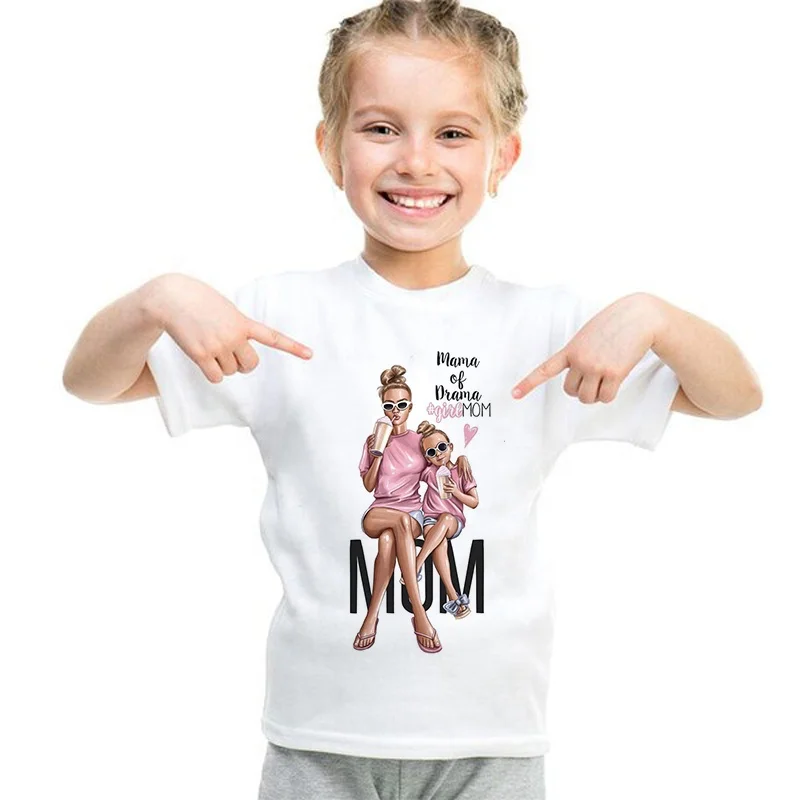 

Wholesale Mother'S Lover Super Mom And Daughter Prints Girls T-Shirt Short Sleeve Children'S Girl Tshirt, Picture