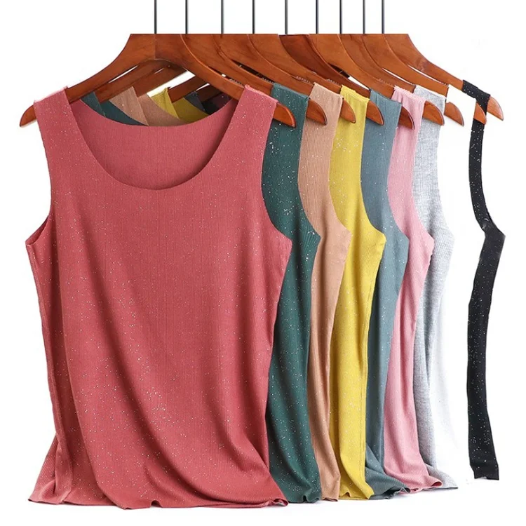 

Wholesale Ladies Spring Summer New Style Large Size Slim Fit Round Neck Tops Women Casual Tank Top, Colors