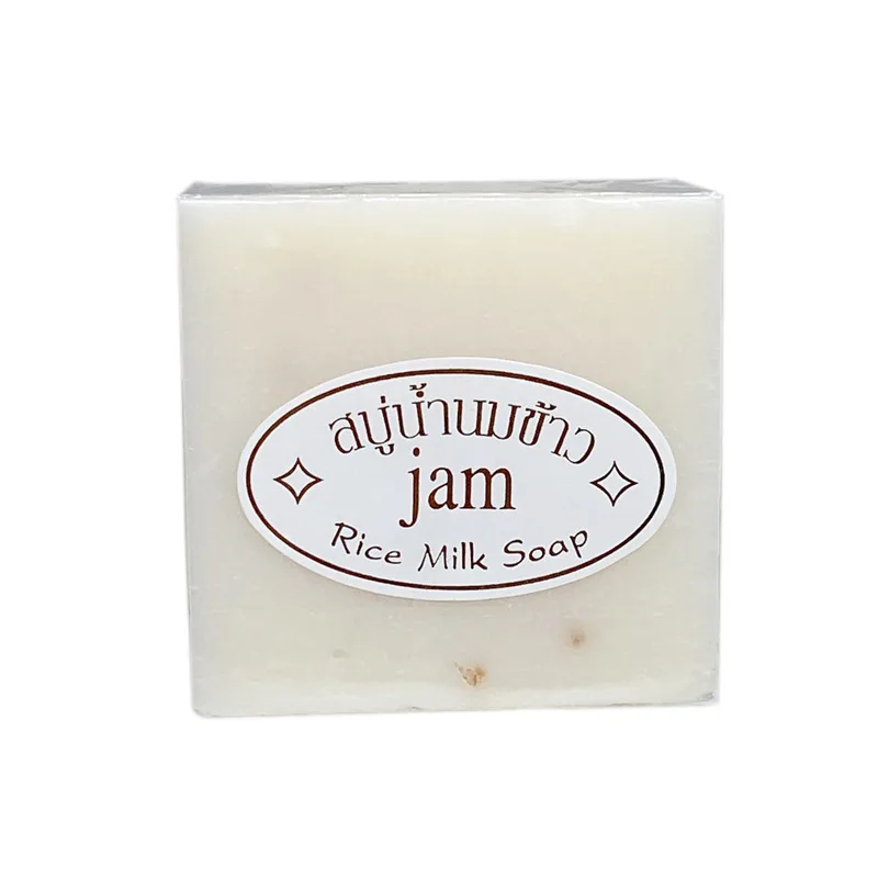 

Thailand Jam handmade rice soap men and women bathing bath Body Essential Oil face washing face cleansing oil control Rice soap