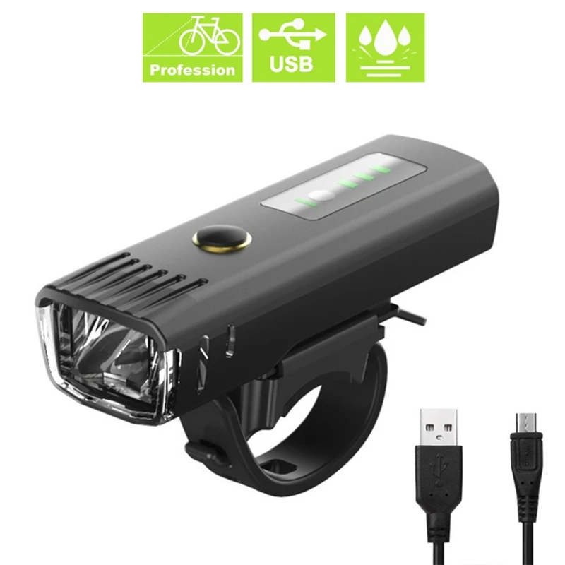 MTB Bike Bicycle Cycling USB Rechargeable LED Head Front Light Rear Tail Lamp 