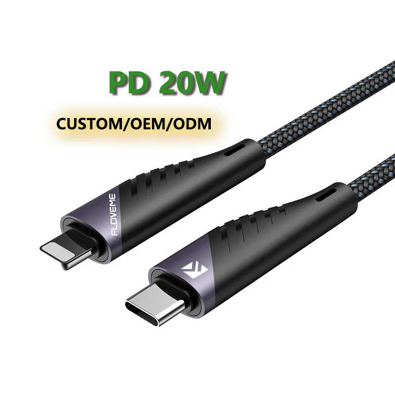 

Free Shipping 1 Sample OK PD 20w USB Charging Cable kabel usb Fast Type C Cable Phone Accessories for iphone 12 Custom Accept, Black grey
