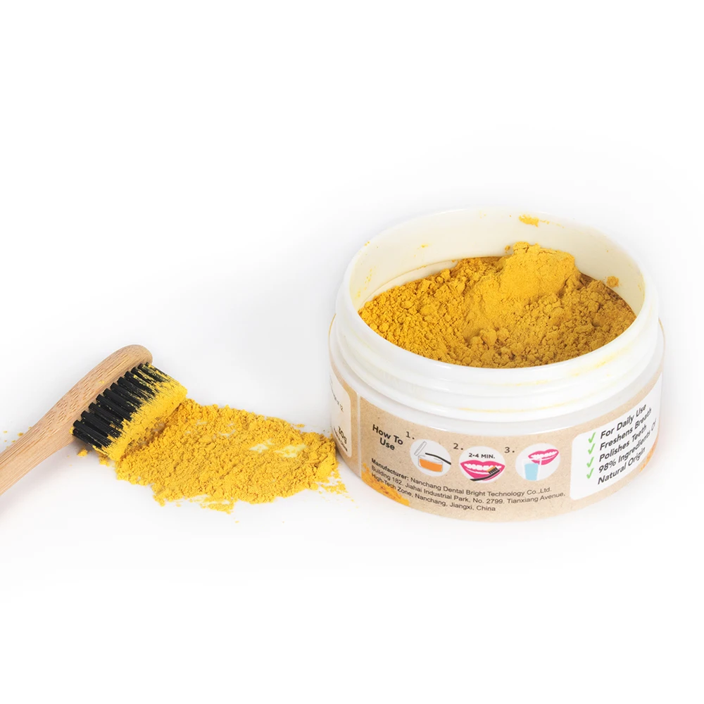 

NEW ARRIVAL Organic 30G Turmeric Teeth Whitening Powder with Custom Labels