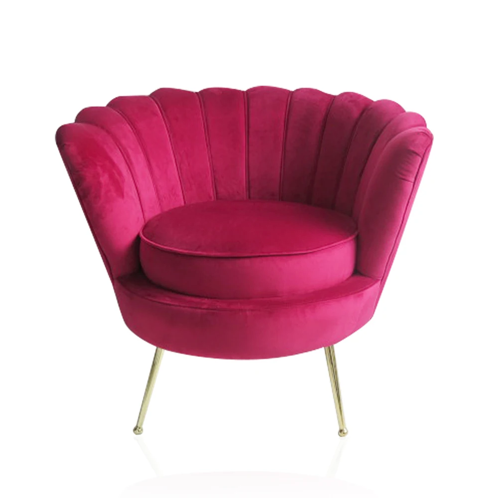 Contemporary Velvet Fabric Upholstered Tufted Dominic Accent Chair with Golden Legs manufacture