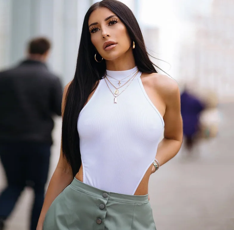 

Vest White Gym Jumpsuit Corset Trendy Crop Tops For Ladies Sleeveless Bodysuit 2021 Summer New Sexy Slim Tank Top Women