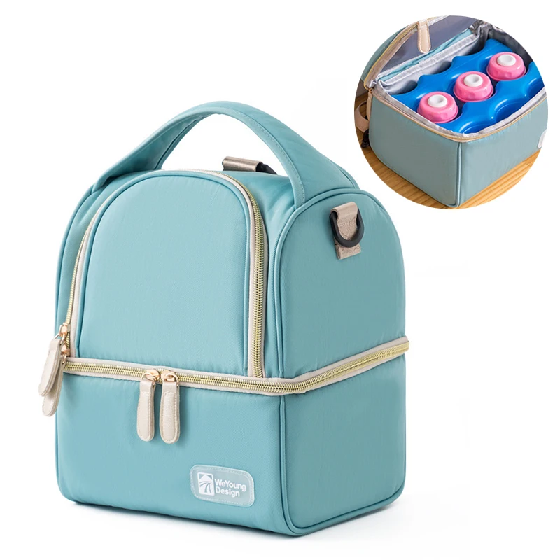 

lunch bag for kids bottle holder drink kids hot logo women insulated cooler bag, Blue/pink/grey or customized