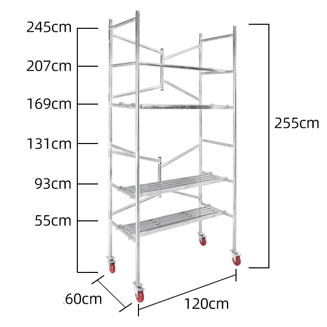 
Portable durable Mini steel rolling scaffold tower foldable Mobile Scaffolding 
