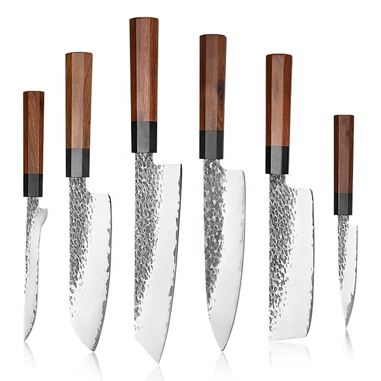 

Professional Quality Wood Handle 8 Inch High Carbon 3 Layer 9Cr18mov Japanese Stainless Steel Kitchen Chef Knife