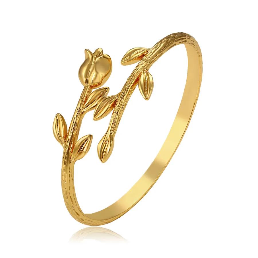 

A00550986 xuping Light luxury elegant simple fashion 24K gold plated three-dimensional flower bracelet