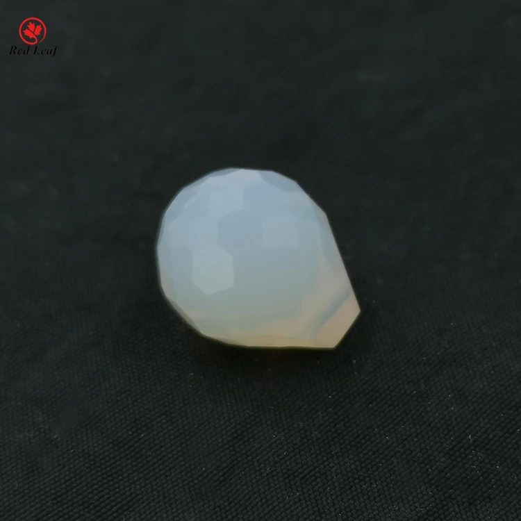 

Jade Water Drop Shape Glass Beads Gemstone Glass Stone Loose Faceted Cut Drilled Hole White Synthetic (lab Created)