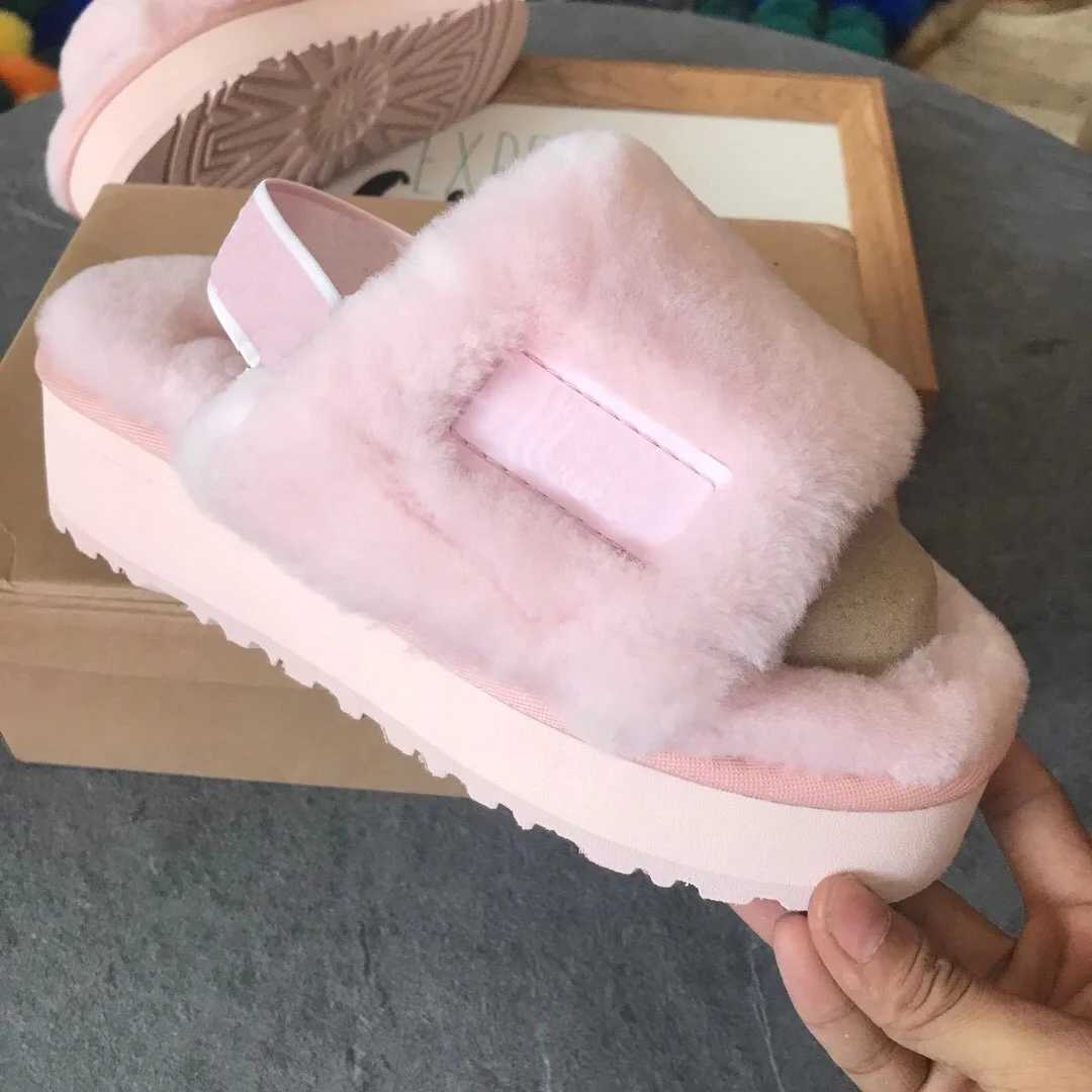 

Wholesale Real Sheepskin O Yeah Slippers 2021 Outdoor fashion women winter sheepskin slippers, As picture show or customized