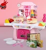 Pink theme real watering tap cooking sound effects and lights pretend role play kitchen sets toys