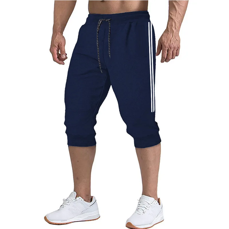 

Cropped Trousers Men'S Sports Casual Shorts Loose Stretch Summer Capri Pants
