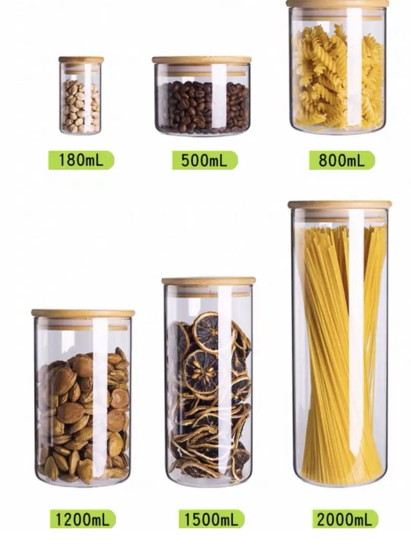 Eco-friendly Borosilicate Cookie Candy Honey Food Glass Storage Jar ...