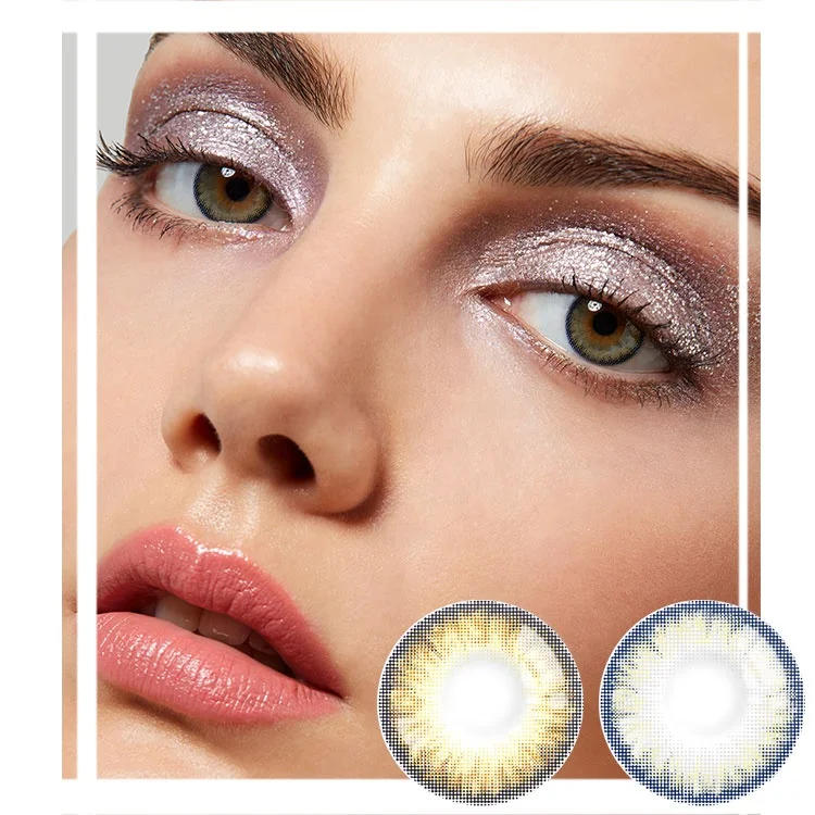 彩色眼睛隐形眼镜 jahreslinsen 镜片颜色甜美隐形眼镜化妆品彩色隐形