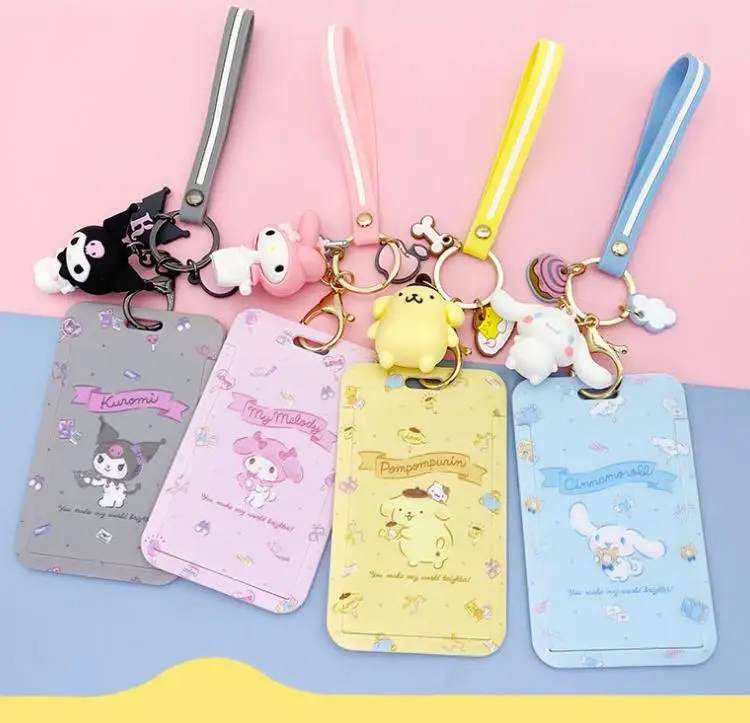 

CARTOON ID Credit Bank Card Holder Students Bus Card Case Hand Rope Visit Door Identity Badge Cards Cover FOR Women Men Pendants, 5 colors as shown
